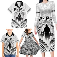 Personalised New Zealand Happy Father's Day Family Matching Long Sleeve Bodycon Dress and Hawaiian Shirt Aroha Ahau Ki A Koe Papa Polynesian Tribal LT05 - Polynesian Pride
