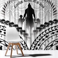 New Zealand Happy Father's Day Window Curtain Aroha Ahau Ki A Koe Papa Polynesian Tribal