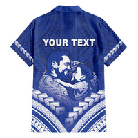 Personalised Samoa Happy Father's Day Family Matching Short Sleeve Bodycon Dress and Hawaiian Shirt Ou Te Alofa Ia Te Oe Tama Dad Polynesian Tribal