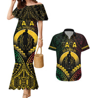 Personalised Vanuatu Happy Father's Day Couples Matching Mermaid Dress and Hawaiian Shirt Mi Lavem Yu Papa Polynesian Tribal LT05 Reggae - Polynesian Pride