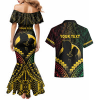 Personalised Vanuatu Happy Father's Day Couples Matching Mermaid Dress and Hawaiian Shirt Mi Lavem Yu Papa Polynesian Tribal LT05 - Polynesian Pride