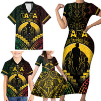 Personalised Vanuatu Happy Father's Day Family Matching Short Sleeve Bodycon Dress and Hawaiian Shirt Mi Lavem Yu Papa Polynesian Tribal LT05 - Polynesian Pride