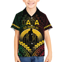 Personalised Vanuatu Happy Father's Day Family Matching Short Sleeve Bodycon Dress and Hawaiian Shirt Mi Lavem Yu Papa Polynesian Tribal LT05 Son's Shirt Reggae - Polynesian Pride