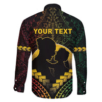 Personalised Vanuatu Happy Father's Day Family Matching Tank Maxi Dress and Hawaiian Shirt Mi Lavem Yu Papa Polynesian Tribal