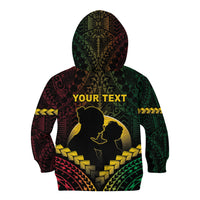 Personalised Vanuatu Happy Father's Day Kid Hoodie Mi Lavem Yu Papa Polynesian Tribal