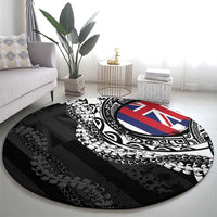 Hawaii Flag Day Round Carpet Hawaiian Maile Lei