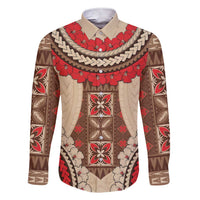 Samoa Language Week Family Matching Short Sleeve Bodycon Dress and Hawaiian Shirt Samoan Motif With Red Hibiscus