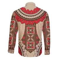 Samoa Language Week Family Matching Tank Maxi Dress and Hawaiian Shirt Samoan Motif With Red Hibiscus