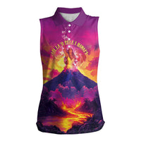 Hawaii Kilauea Volcano Women Sleeveless Polo Shirt There Is Pele Goddess Of The Volcano LT05 Female Purple - Polynesian Pride