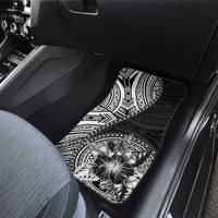 Hibiscus With Black Austronesian Tattoo Pattern Car Mats - Polynesian Pride