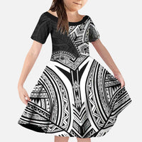 Hibiscus With Black Austronesian Tattoo Pattern Family Matching Puletasi and Hawaiian Shirt - Polynesian Pride