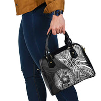Hibiscus With Black Austronesian Tattoo Pattern Shoulder Handbag - Polynesian Pride