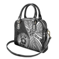 Hibiscus With Black Austronesian Tattoo Pattern Shoulder Handbag - Polynesian Pride