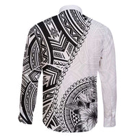 Hibiscus With White Austronesian Tattoo Pattern Family Matching Summer Maxi Dress and Hawaiian Shirt - Polynesian Pride