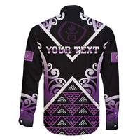 Personalised Aotearoa Moriori Family Matching Off The Shoulder Long Sleeve Dress and Hawaiian Shirt Maori Pattern New Zealand - Polynesian Pride