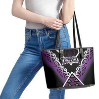 Aotearoa Moriori Leather Tote Bag Maori Pattern New Zealand - Polynesian Pride