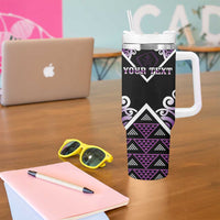 Personalised Aotearoa Moriori Tumbler With Handle Maori Pattern New Zealand - Polynesian Pride