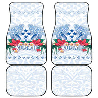 Happy Kosrae Liberation Day Car Mats Polynesian Shark Turtle Motif