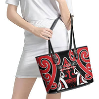 New Zealand Maori Language Week Leather Tote Bag Mo Ake Tonu Te Reo