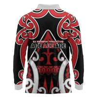 New Zealand Maori Language Week Long Sleeve Polo Shirt Mo Ake Tonu Te Reo
