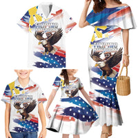 Filipino American History Month Family Matching Mermaid Dress and Hawaiian Shirt Bald Eagle Tarsier Together LT05 - Polynesian Pride