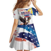 Filipino American History Month Family Matching Short Sleeve Bodycon Dress and Hawaiian Shirt Bald Eagle Tarsier Together LT05 - Polynesian Pride