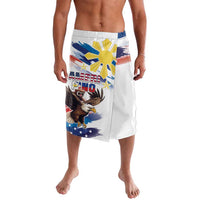 Filipino American History Month Lavalava Bald Eagle Tarsier Together LT05 White - Polynesian Pride