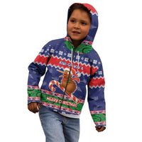 New Zealand Christmas Kid Hoodie Kiwi-sh You A Merry Christmas - Polynesian Pride