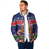 New Zealand Christmas Padded Jacket Kiwi-sh You A Merry Christmas - Polynesian Pride
