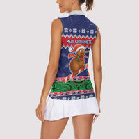 New Zealand Christmas Women Sleeveless Polo Shirt Kiwi-sh You A Merry Christmas - Polynesian Pride