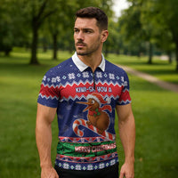 New Zealand Christmas Zipper Polo Shirt Kiwi-sh You A Merry Christmas LT05 - Polynesian Pride