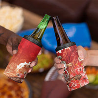 Hawaii Funny Christmas 4 in 1 Can Cooler Tumbler Santa Surfing With Tapa Pattern - Polynesian Pride