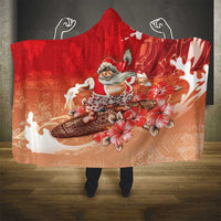 Hawaii Funny Christmas Hooded Blanket Santa Surfing With Tapa Pattern - Polynesian Pride