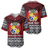 Personalised Tonga Constitution Day Baseball Jersey Tongan Kupesi Ngatu Pattern