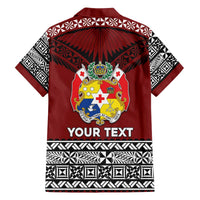 Personalised Tonga Constitution Day Family Matching Off The Shoulder Long Sleeve Dress and Hawaiian Shirt Tongan Kupesi Ngatu Pattern LT05 - Polynesian Pride