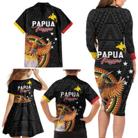 Papua New Guinea Tok Pisin Wik Family Matching Long Sleeve Bodycon Dress and Hawaiian Shirt Land Of The Unexpected LT05 - Polynesian Pride