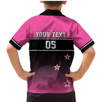 Custom New Zealand Women Cricket Family Matching Mermaid Dress and Hawaiian Shirt Pink Simple Style