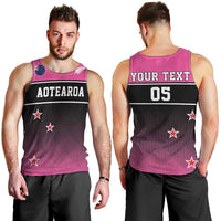 Custom New Zealand Women Cricket Men Tank Top Pink Simple Style