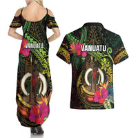 Vanuatu Couples Matching Summer Maxi Dress and Hawaiian Shirt Be Strong Pray For Port Vila