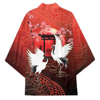 Hawaii and Japan Together Kimono Polynesian Art Tattoo With Cranes And Sakura LT05 - Polynesian Pride