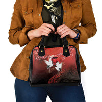 Hawaii and Japan Together Shoulder Handbag Polynesian Art Tattoo With Cranes And Sakura LT05 - Polynesian Pride