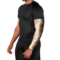 Hawaii And Japan Arm Sleeves Plumeria Lei With Koi Fish Beige LT05 - Polynesian Pride