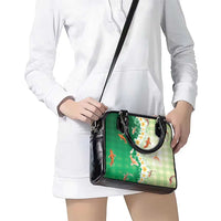 Hawaii And Japan Shoulder Handbag Plumeria Lei With Koi Fish Green - Polynesian Pride