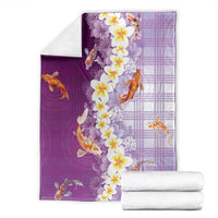 Hawaii And Japan Blanket Plumeria Lei With Koi Fish Purple LT05 - Polynesian Pride