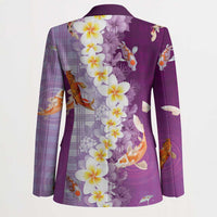 Hawaii And Japan Blazer Plumeria Lei With Koi Fish Purple LT05 - Polynesian Pride