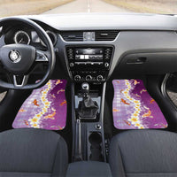 Hawaii And Japan Car Mats Plumeria Lei With Koi Fish Purple LT05 Set 2pcs - Front Purple - Polynesian Pride