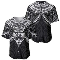 New Zealand Morepork Baseball Jersey Maori Pattern Black