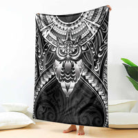 New Zealand Morepork Blanket Maori Pattern Black LT05 - Polynesian Pride
