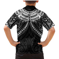 New Zealand Morepork Family Matching Mermaid Dress and Hawaiian Shirt Maori Pattern Black