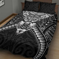 New Zealand Morepork Quilt Bed Set Maori Pattern Black